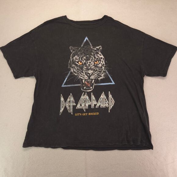 Def Leppard Band Graphic Crew Neck T Shirt Adult Mens Size Extra Large XL Black - Picture 2 of 9